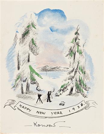 KONRAD CRAMER (1888 - 1963, AMERICAN) Untitled, (A group of four New Years cards).